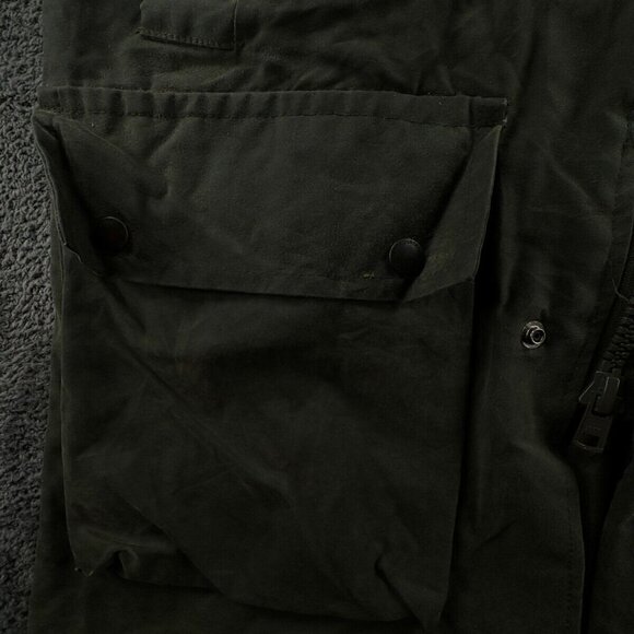 Country Style Cotton Waxed Jacket Full Zip Cargo Pockets Youth Size 32 Green Boy - Picture 11 of 16